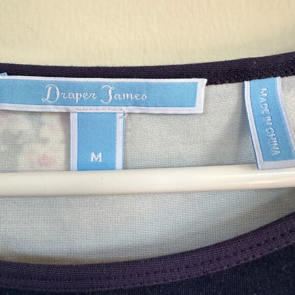 Draper James Floral Ponte A-Line Mini Short Dress Navy Stretch Jersey Preppy MED - Picture 6 of 10